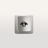 Keyboard key with dog icon by Susan Kare in silver