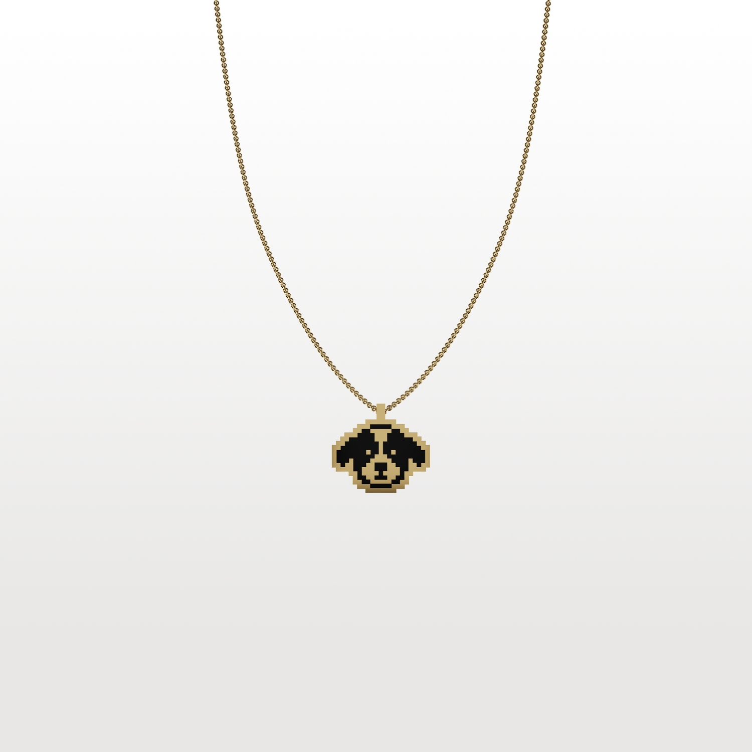 Dog icon by Susan Kare gold necklace pendant