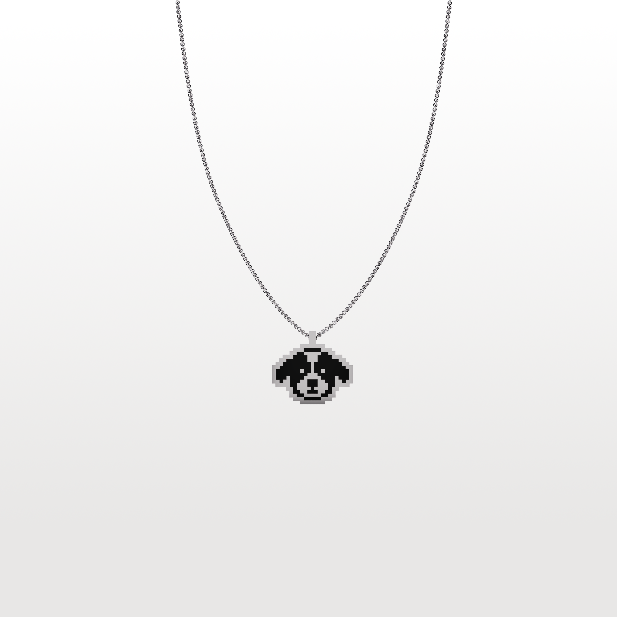 Dog icon by Susan Kare silver necklace pendant