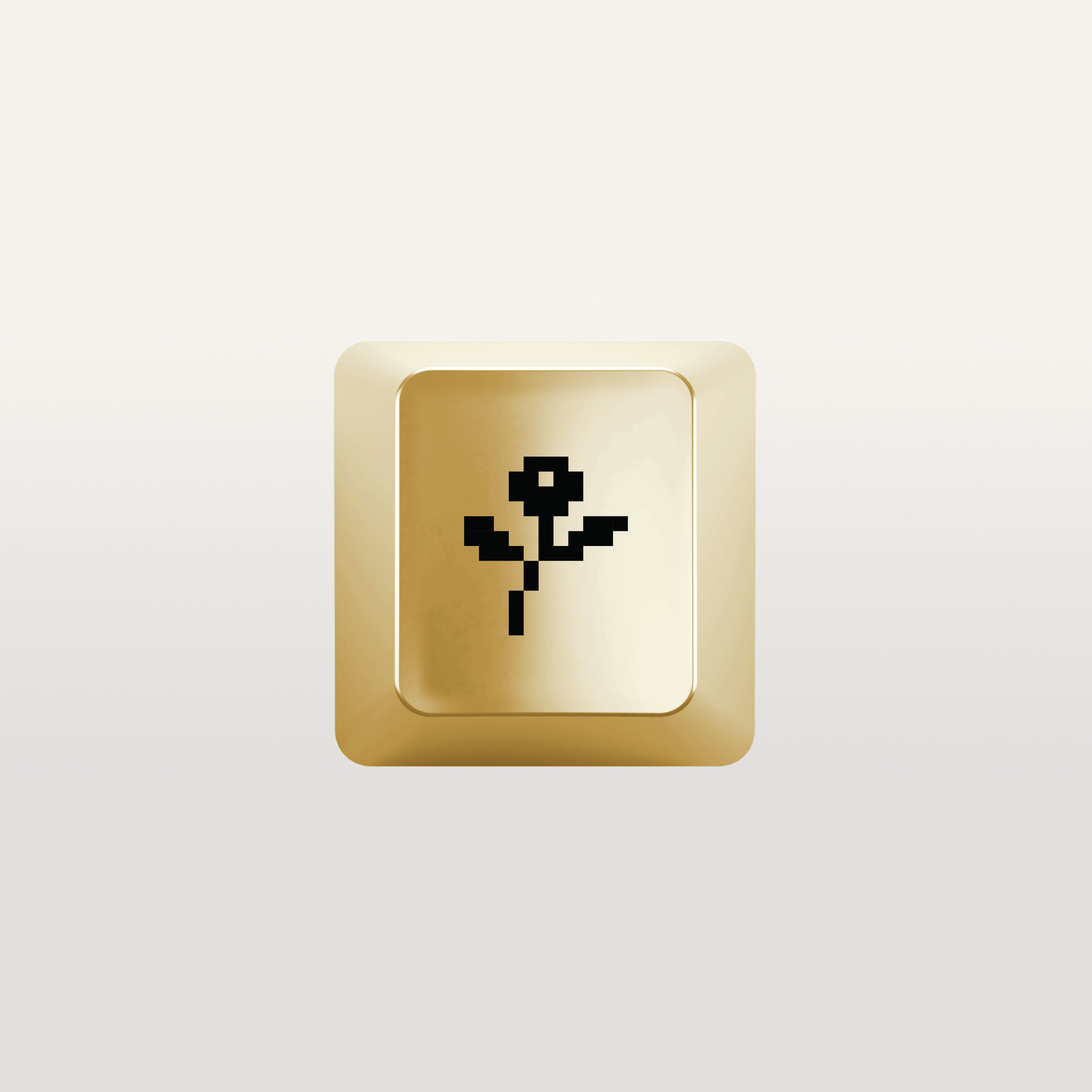 Gold key with flower on stem icon designed by Susan Kare