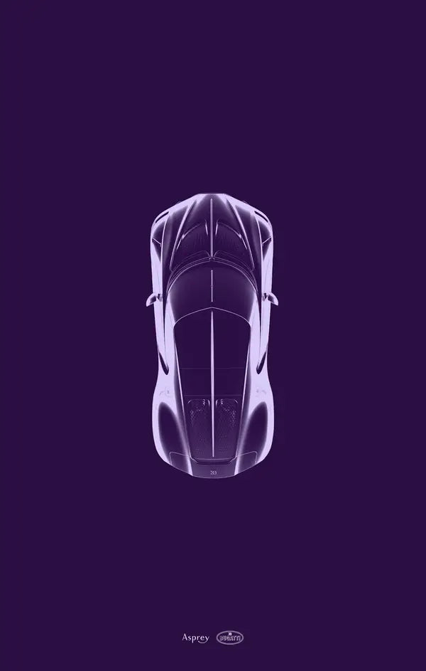 Asprey Bugatti La Voiture Noire artwork, on purple