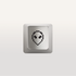 Alien Icon Key by Susan Kare in Silver - Gold keyboard key featuring an alien icon design by Susan Kare