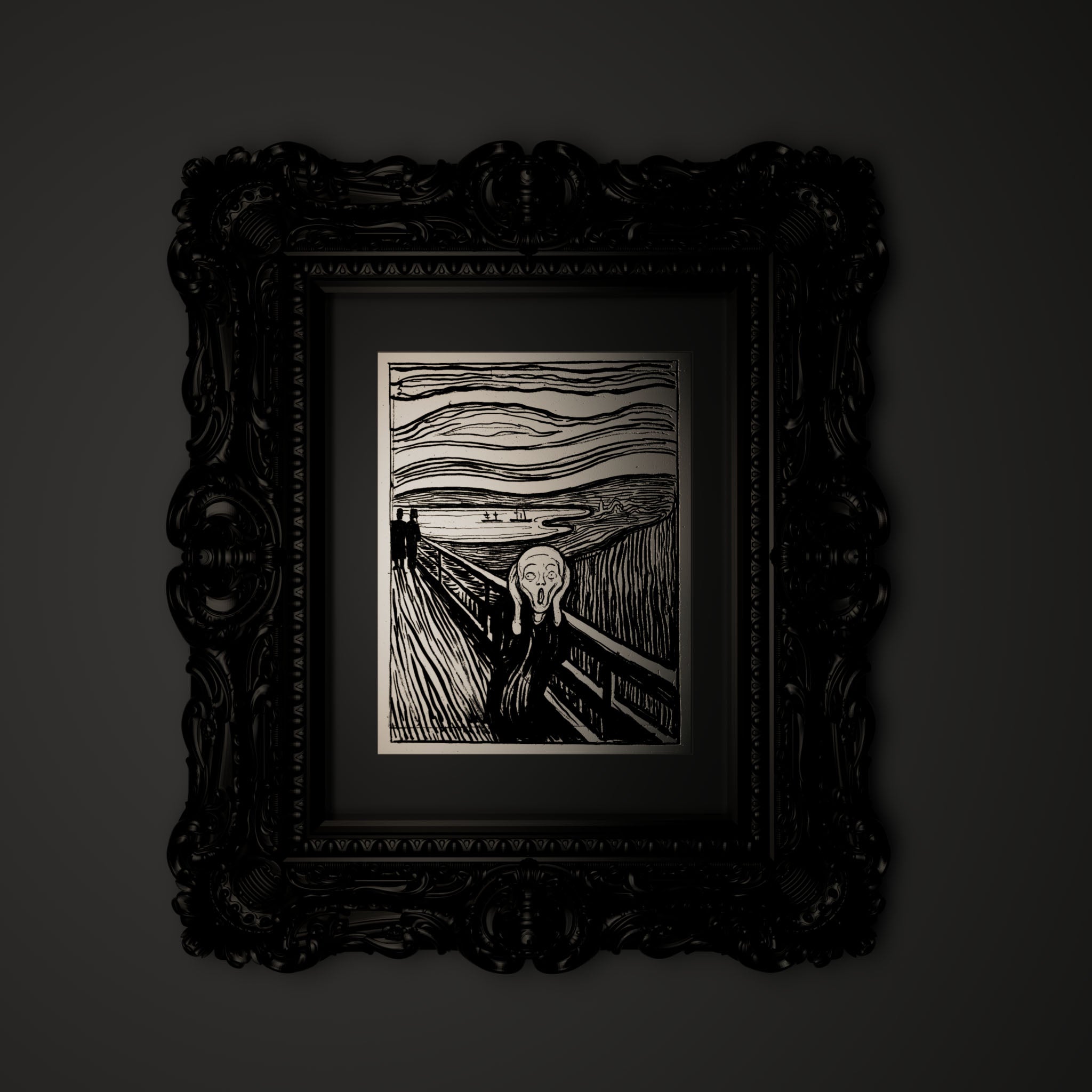 Silver Scream artwork in frame