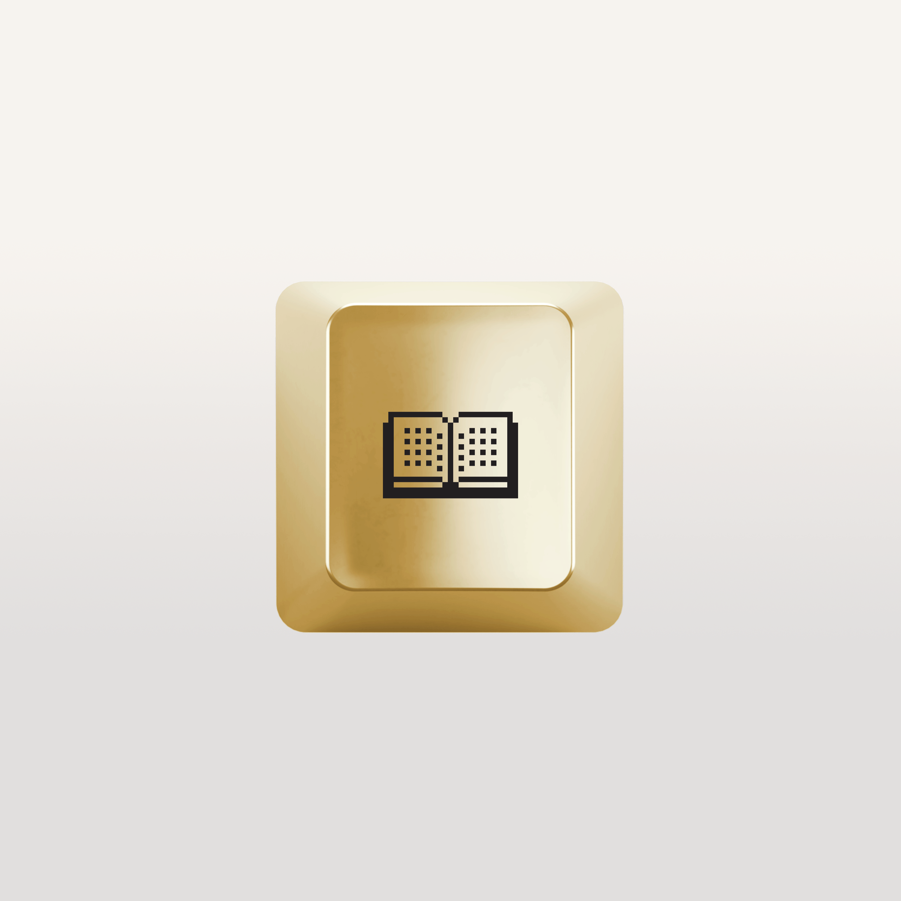 Key with book icon designed by Susan Kare gold colour