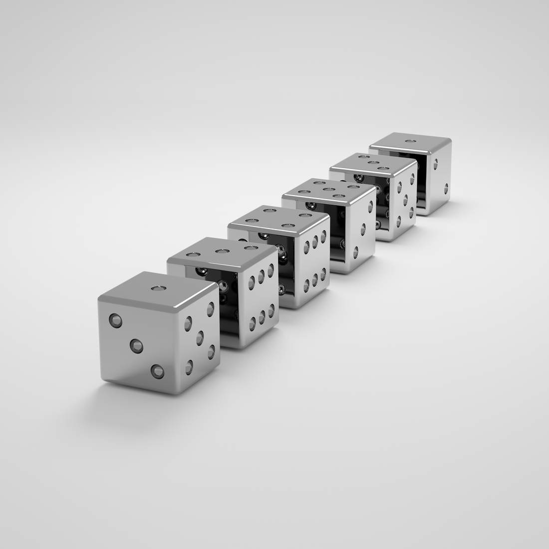 Dice Set in Sterling Silver