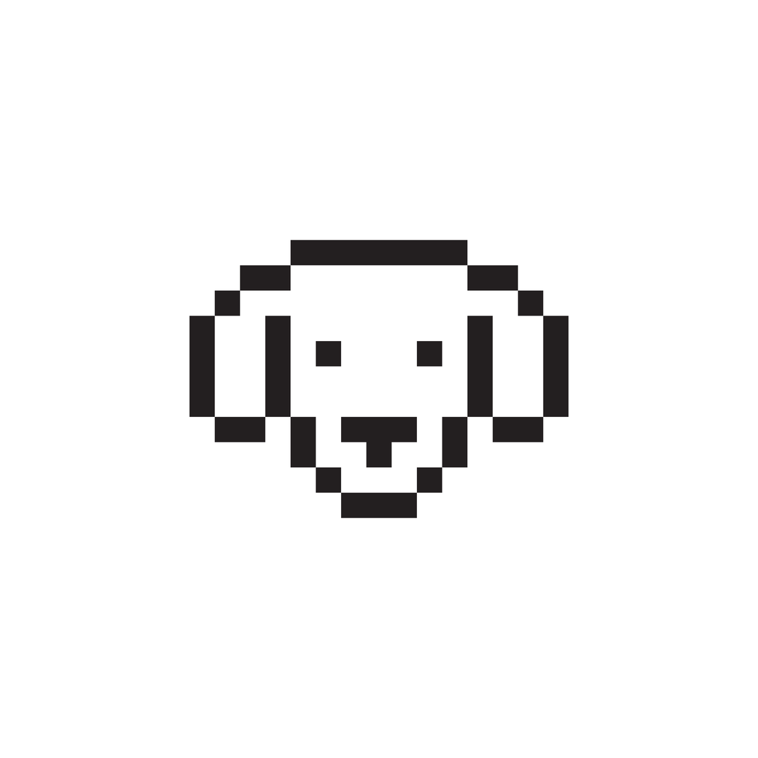 Dog icon designed by Susan Kare, digital artwork 