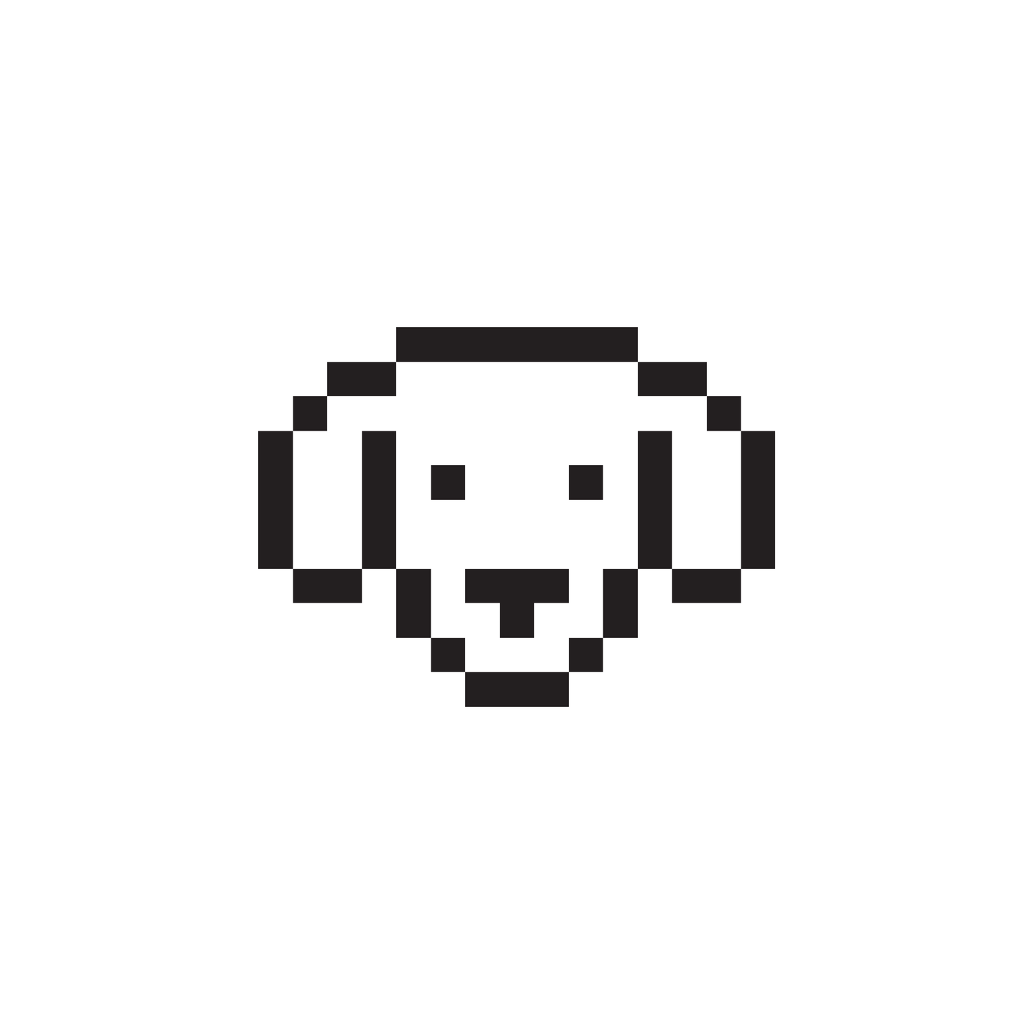 Dog icon designed by Susan Kare, digital artwork 