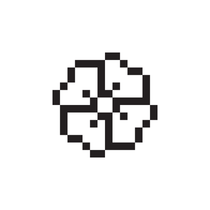 Flower icon designed by Susan Kare, digital artwork 