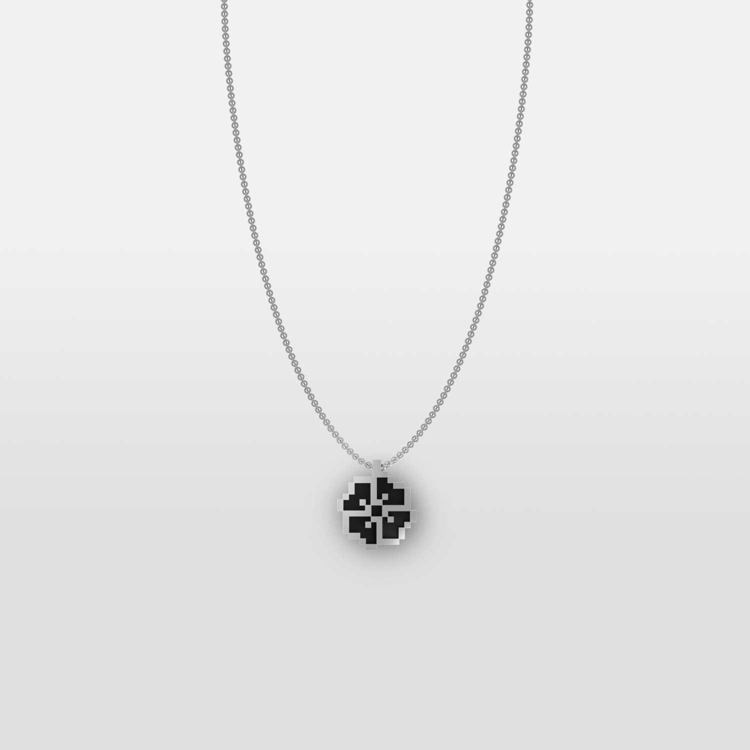 Flower necklace pendant in silver