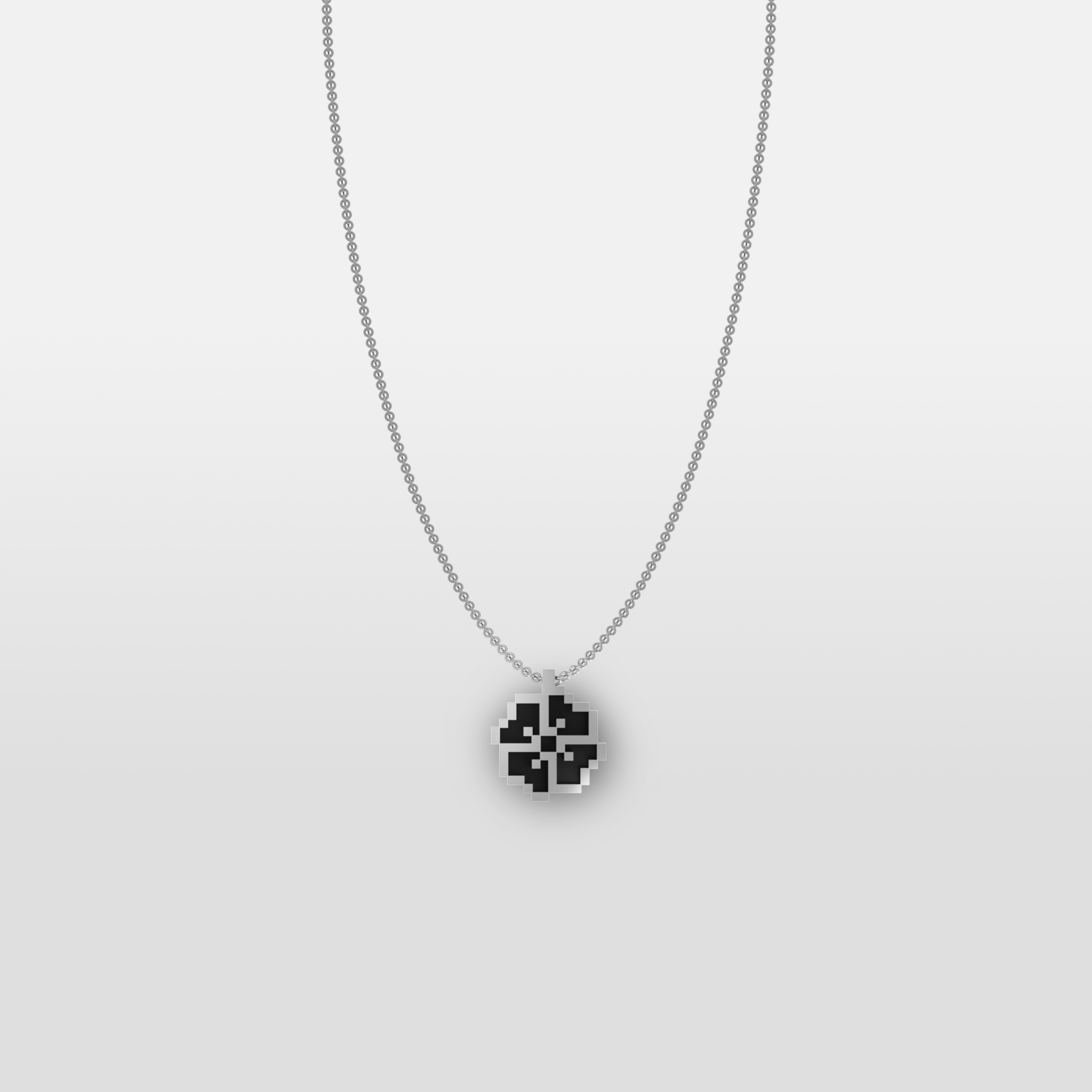 Flower necklace pendant in silver