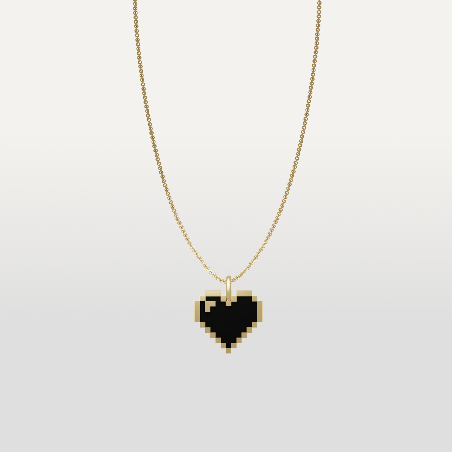 Heart necklace pendant in yellow gold