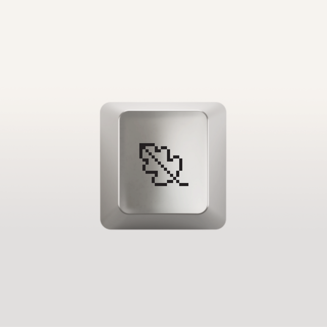 Leaf Icon by Susan Kare - Keyboard key in silver