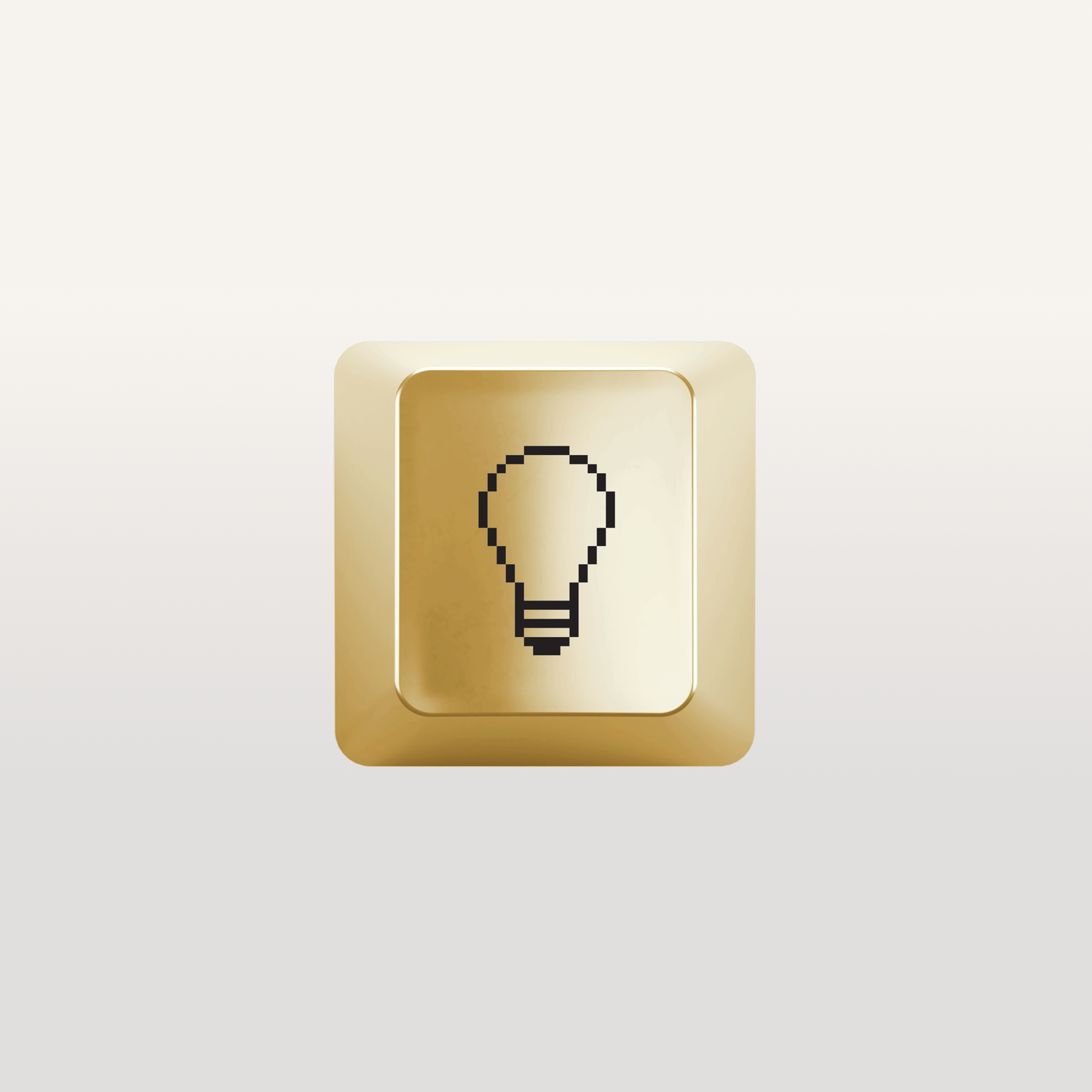 Key with lightbulb icon designed by Susan Kare in gold