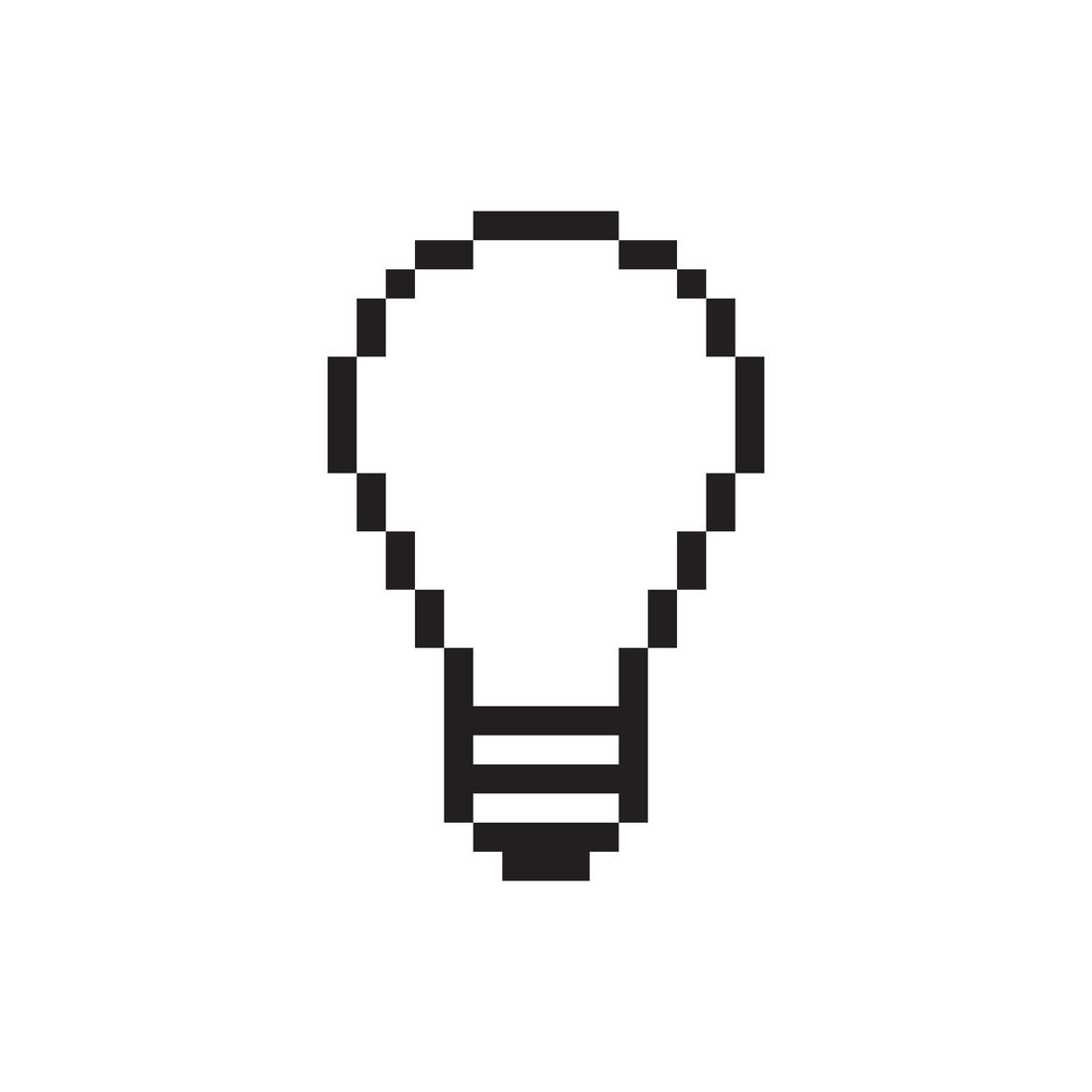 Lightbulb icon designed by Susan Kare, digital artwork 