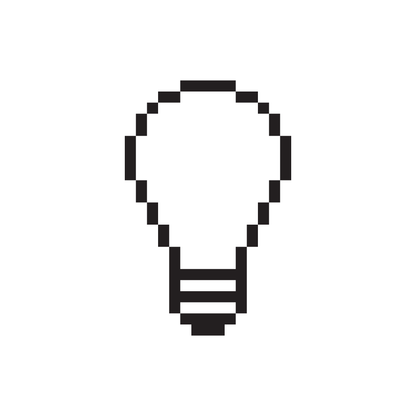 Lightbulb icon designed by Susan Kare, digital artwork 