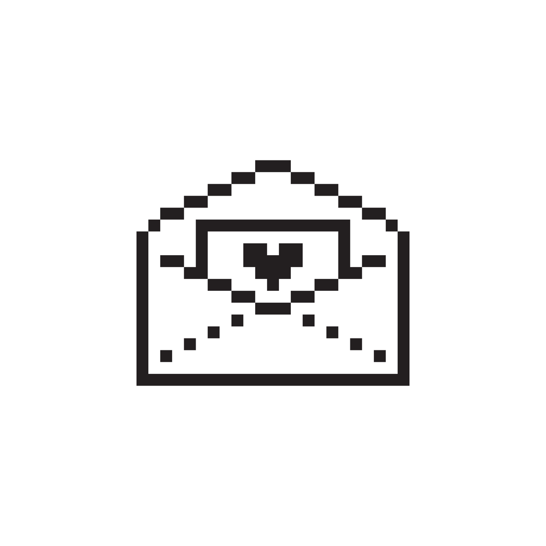 Open Love Letter icon by Susan Kare, digital artwork 