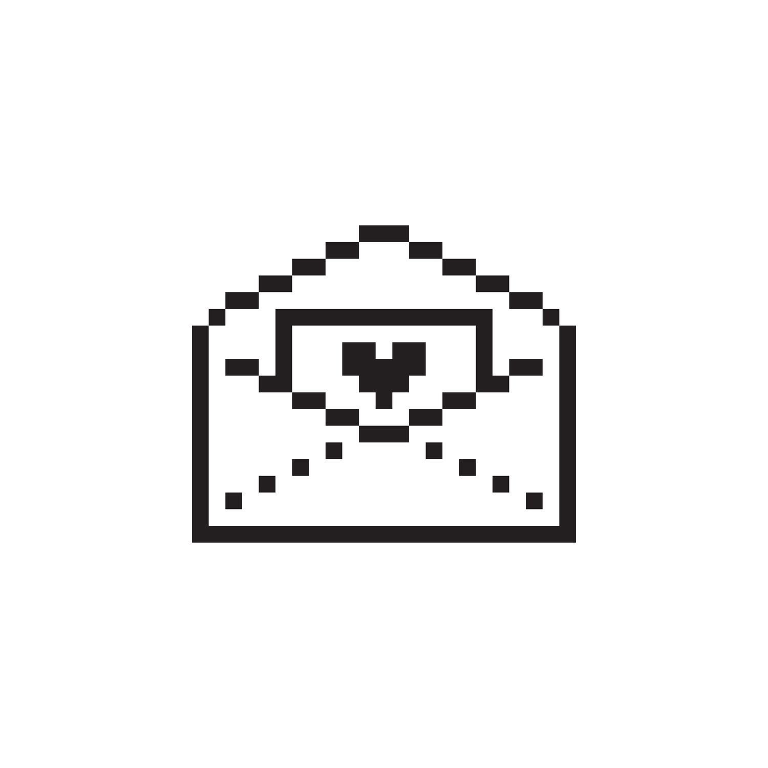 Open Love Letter icon by Susan Kare, digital artwork 