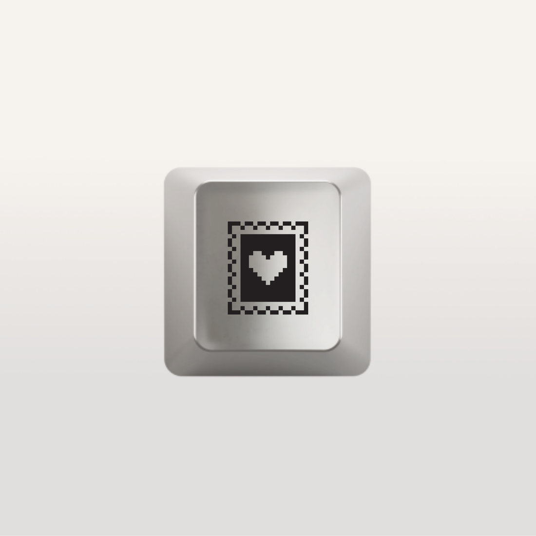 Love Stamp Icon by Susan Kare - Keyboard key in silver