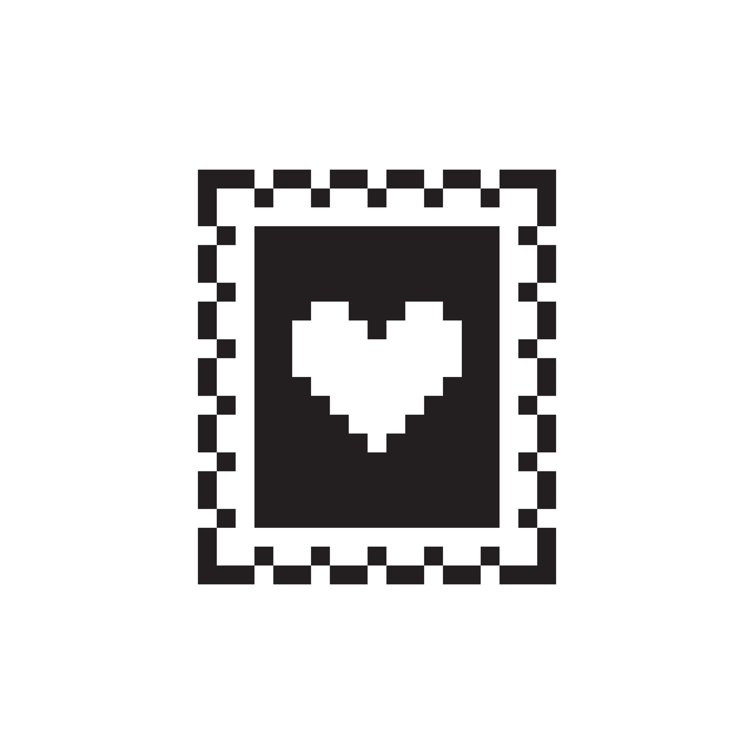 Love stamp icon designed by Susan Kare, digital artwork  