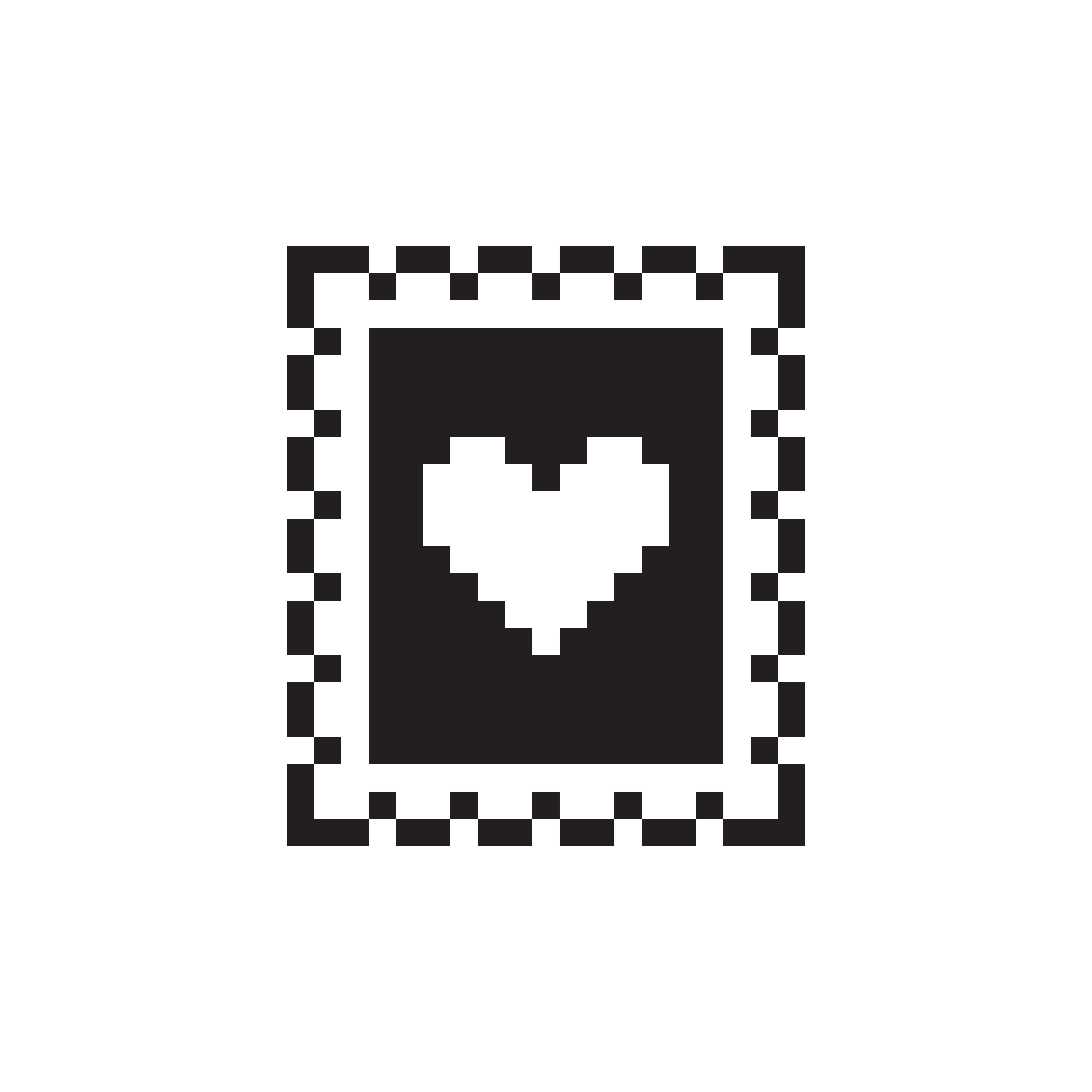 Love stamp icon designed by Susan Kare, digital artwork  