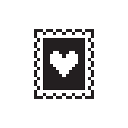 Love stamp icon designed by Susan Kare, digital artwork  