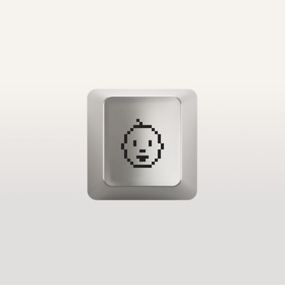 Child Icon by Susan Kare - Keyboard key in silver