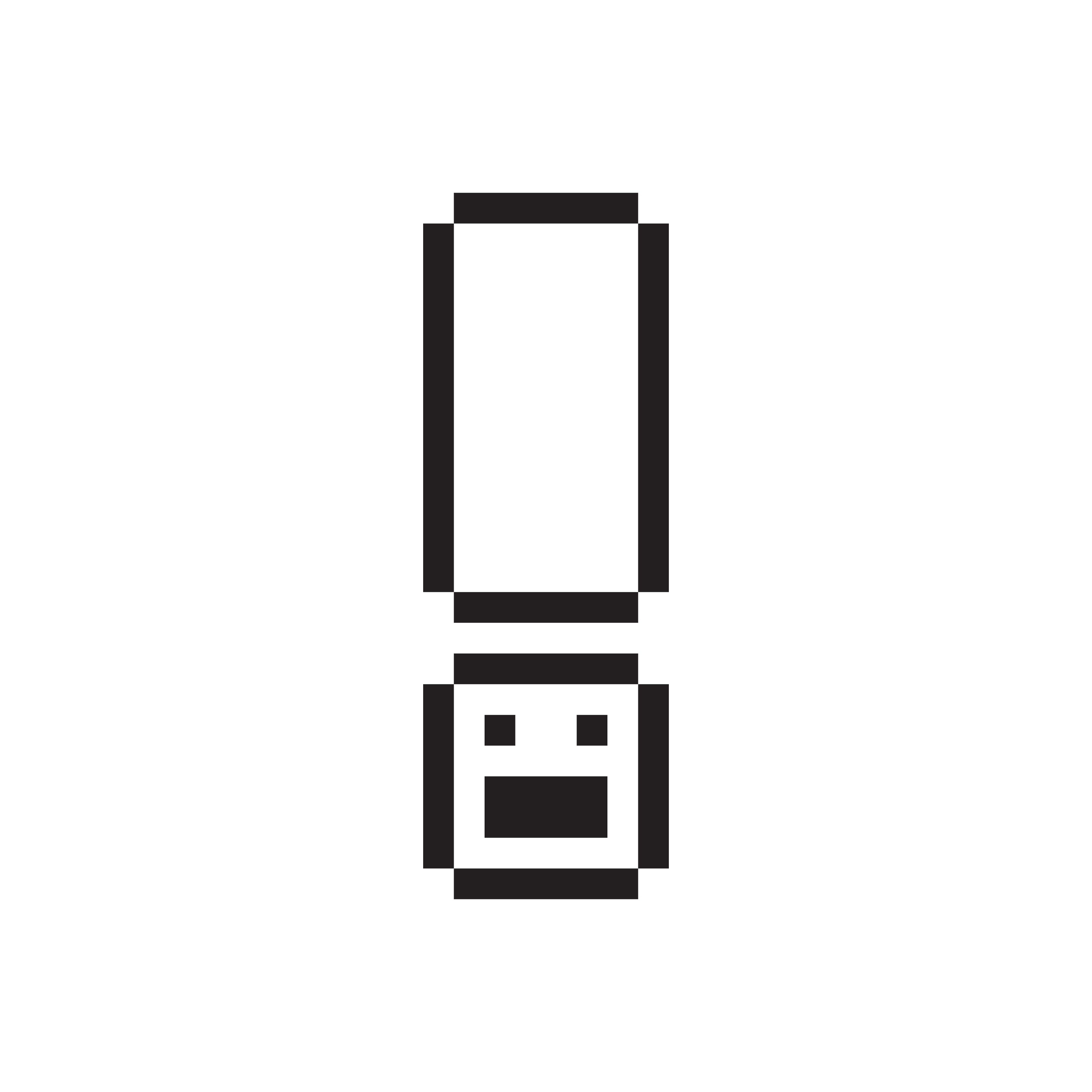 Panic exclamation mark icon designed by Susan Kare, digital artwork 