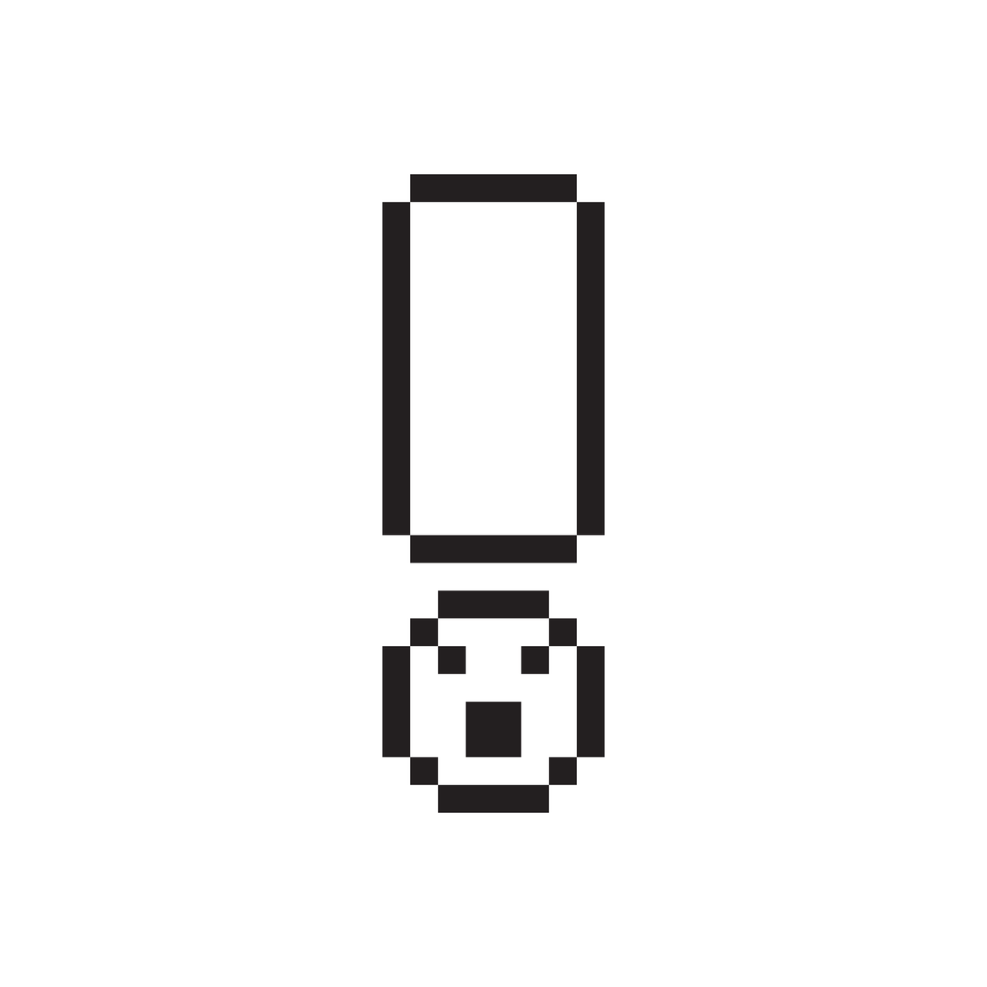 Panic exclamation mark icon designed by Susan Kare 