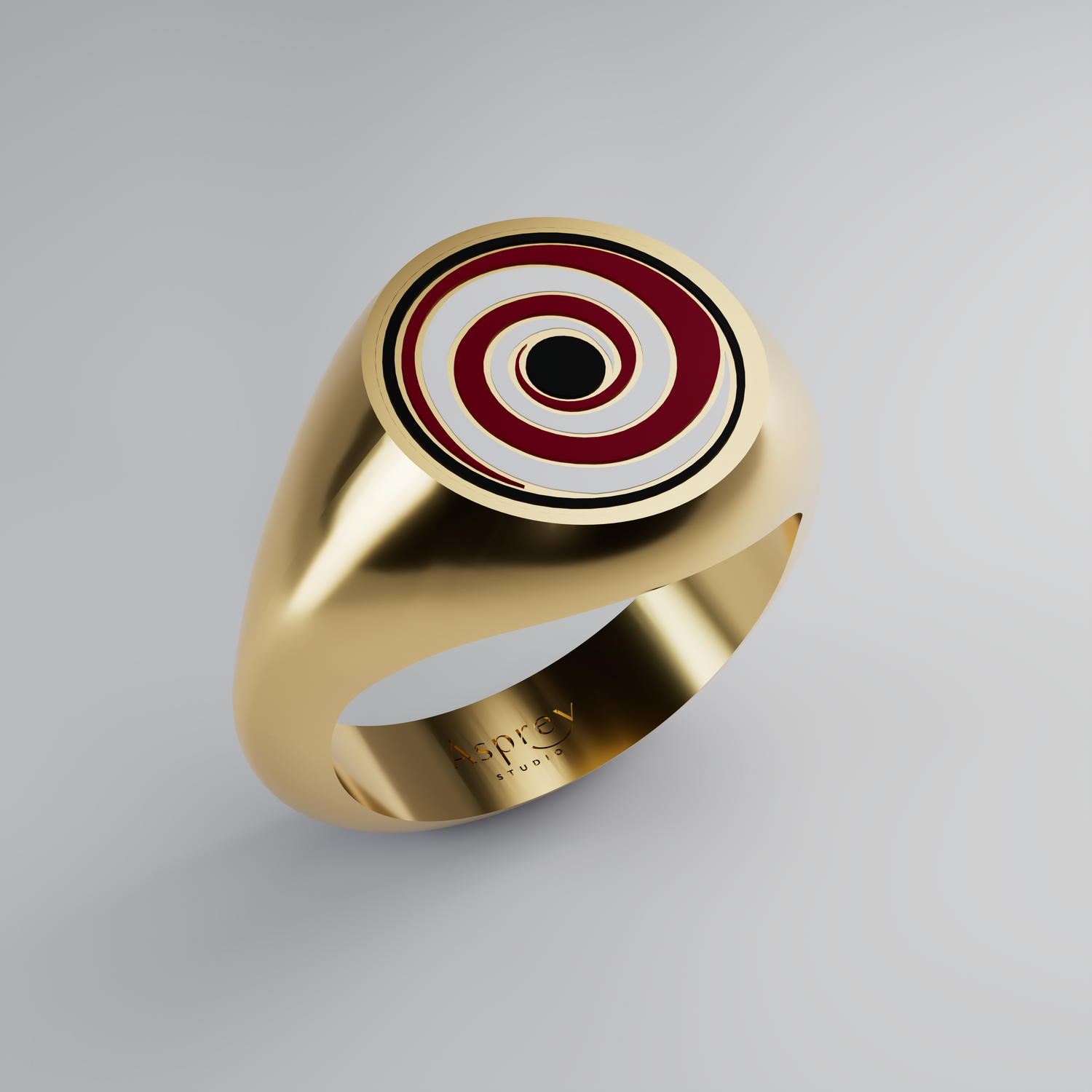 The Pranksy Swirl Signet Ring - Yellow Gold