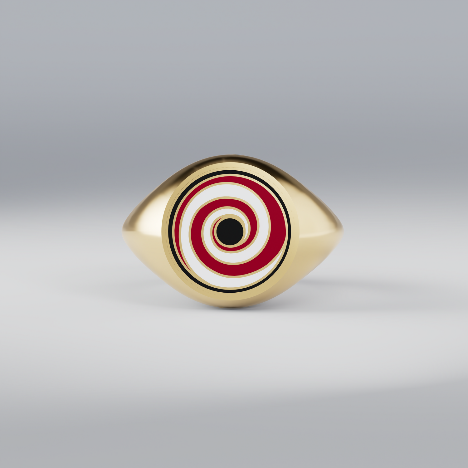 The Pranksy Swirl Signet Ring - Yellow Gold