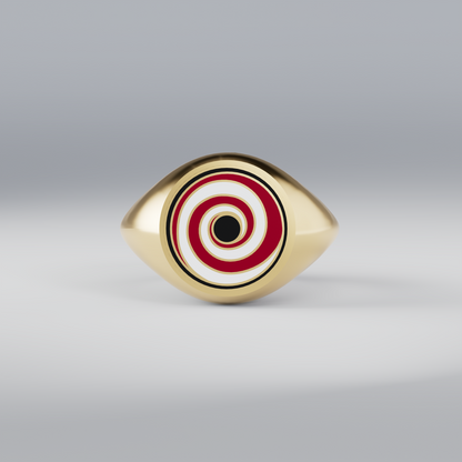 The Pranksy Swirl Signet Ring - Yellow Gold
