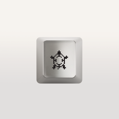 Turtle Icon by Susan Kare - Keyboard key in silver