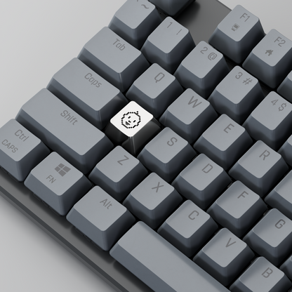 Key mounted on mechanical keyboard with new generation icon by Susan Kare